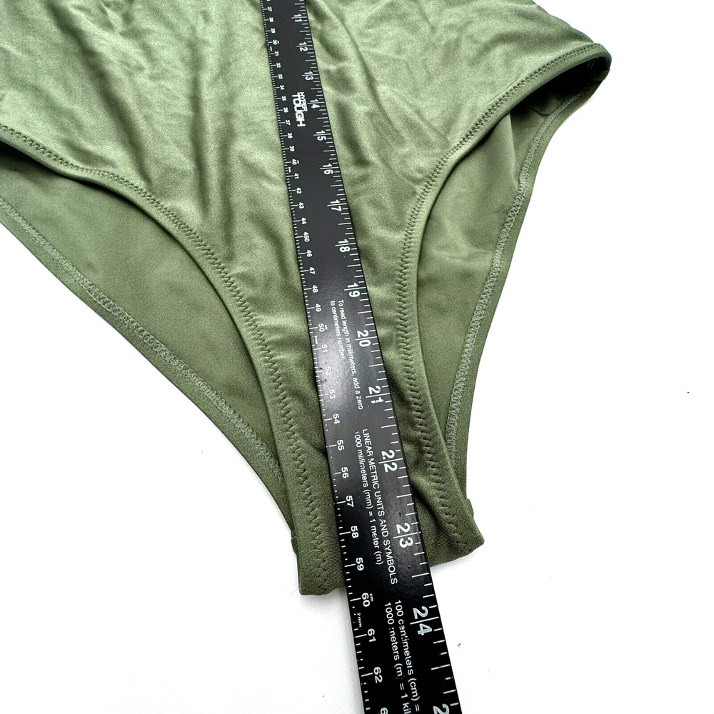 CUPSHE NWT Women's Large Green Halter Plunge Cut Outs‎ Padded One Piece Swimsuit - Picture 10 of 10
